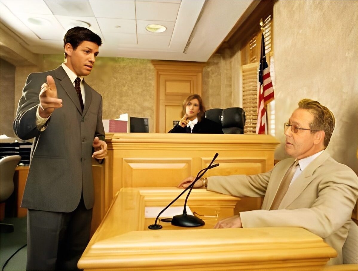 Legal proceedings in session courtroom