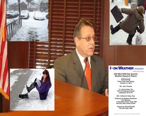 Person slipping on icy sidewalk