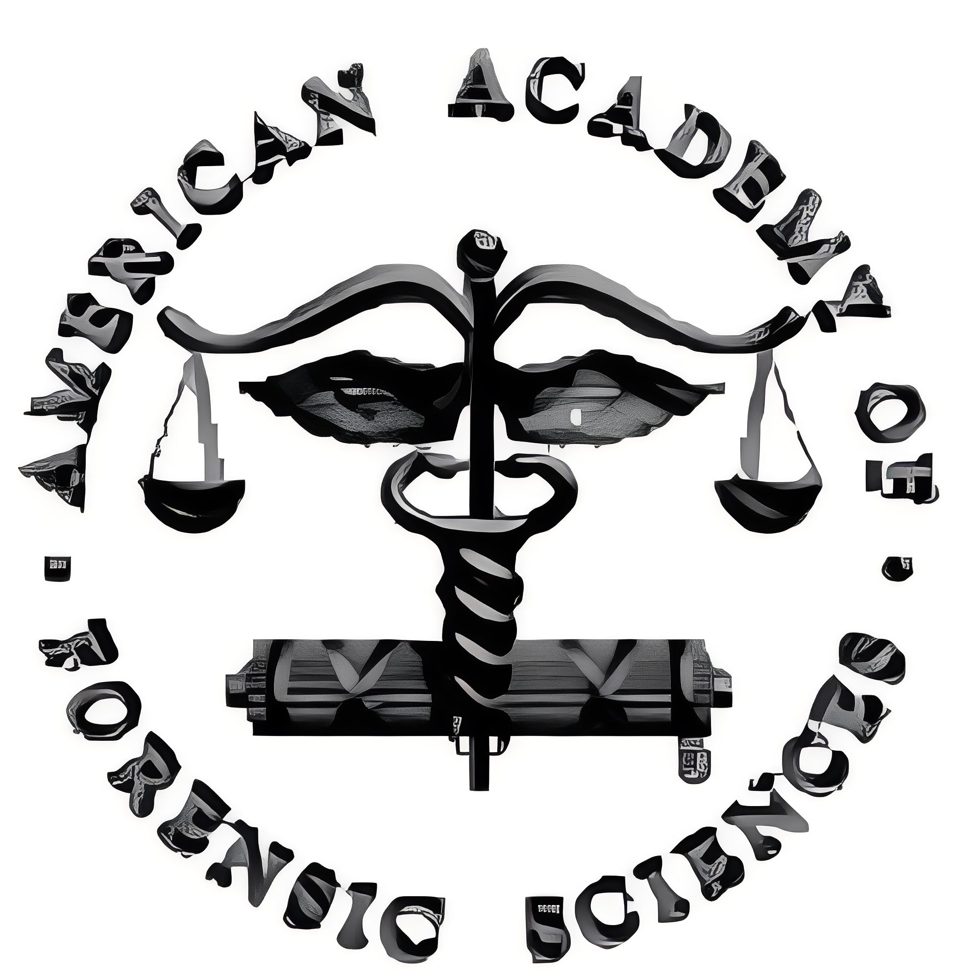 Forensic science emblem with scales